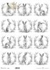 zające, wieńce*hares, wreaths*Hasen, Kränze*liebres, coronas
